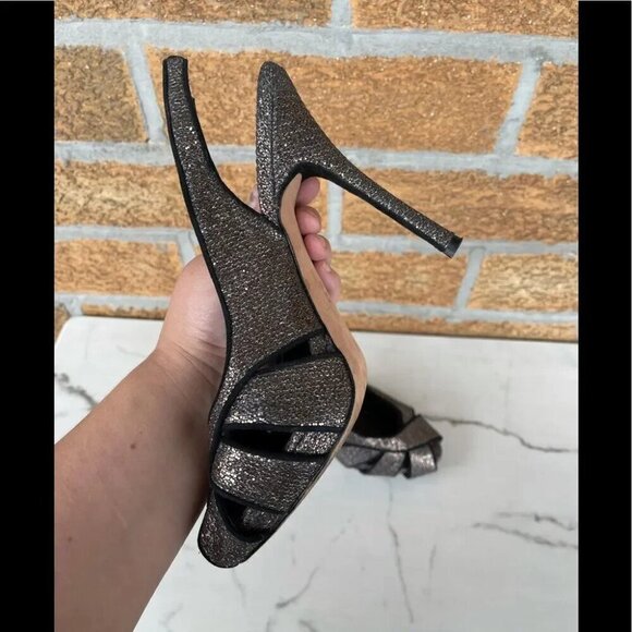 Jean Michel Cazabat Copper Sparkle Slingback Heels size 9.5 - Picture 9 of 11